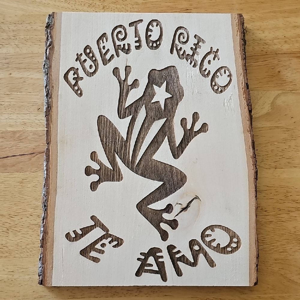 Carved Wooden Frog Plaque